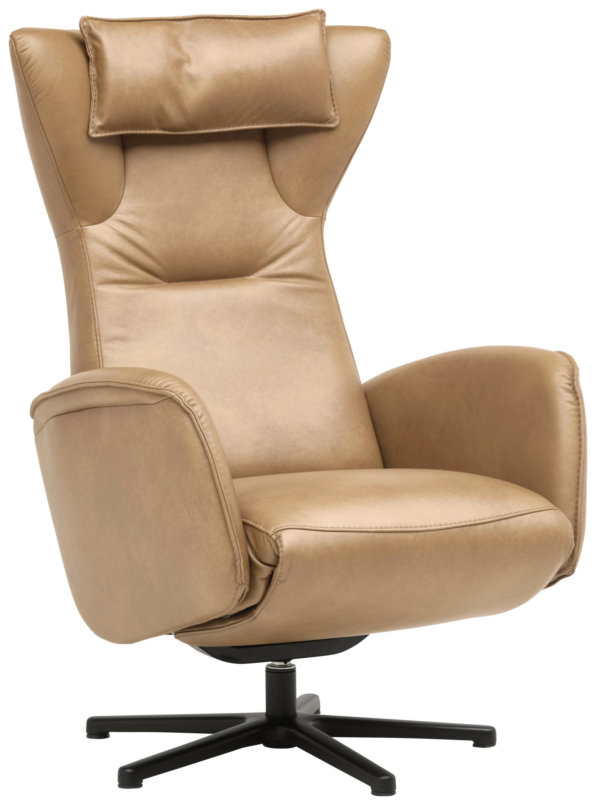 RELAXSESSEL Leder Honig  - Schwarz/Honig, Design, Leder/Metall (75/106/86cm) - Valdera