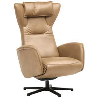 RELAXSESSEL Leder Honig  - Schwarz/Honig, Design, Leder/Metall (75/106/86cm) - Valdera