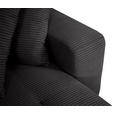 ECKSOFA inkl. Funktion Dunkelgrau Cord  - Dunkelgrau/Schwarz, Design, Kunststoff/Textil (248/146cm) - Xora