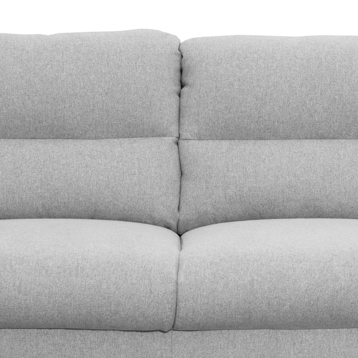 2,5-SITZER in Webstoff Hellgrau  - Hellgrau/Schwarz, Design, Holz/Textil (187/87/88cm) - Livetastic