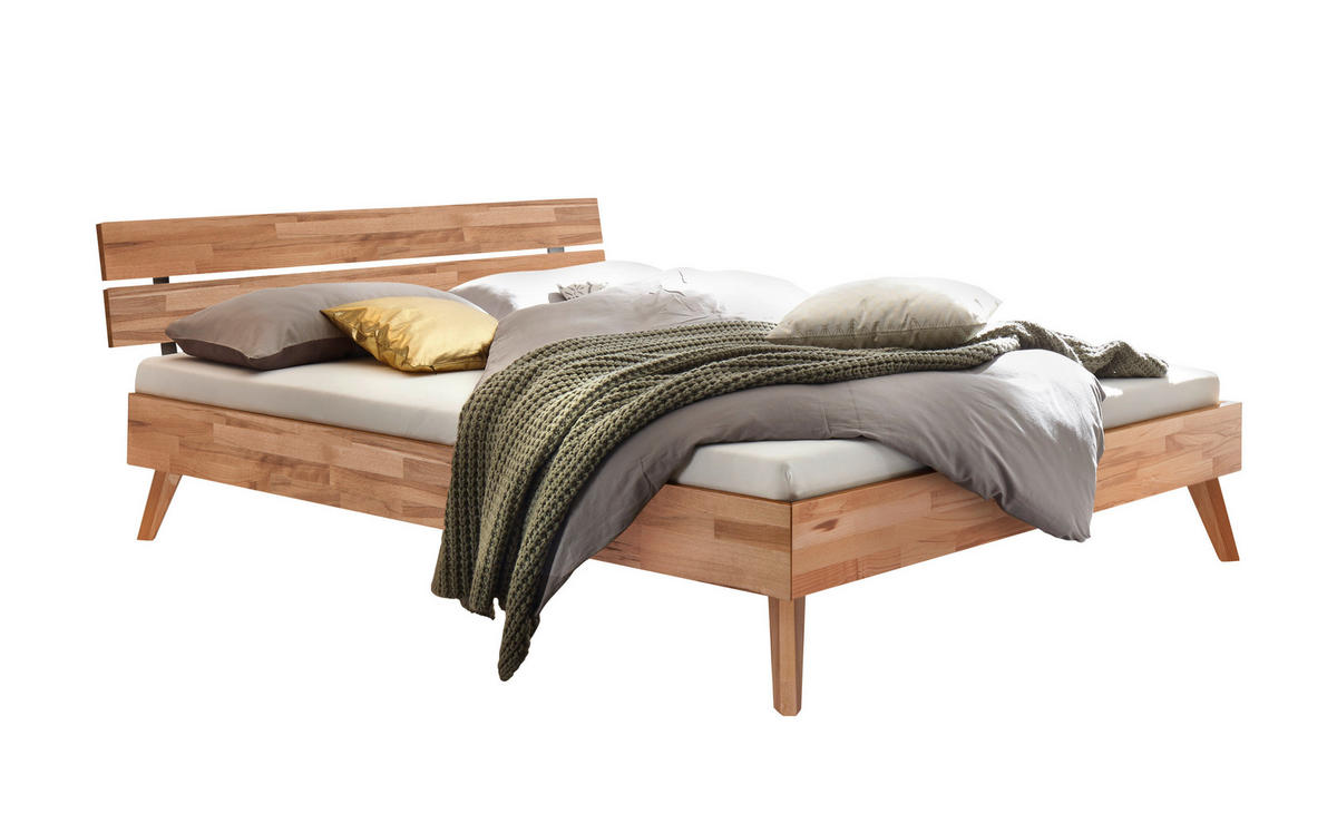 BETT 180/200 cm  Kernbuche   - Buchefarben/Kernbuche, Design, Holz (180/200cm) - Hasena