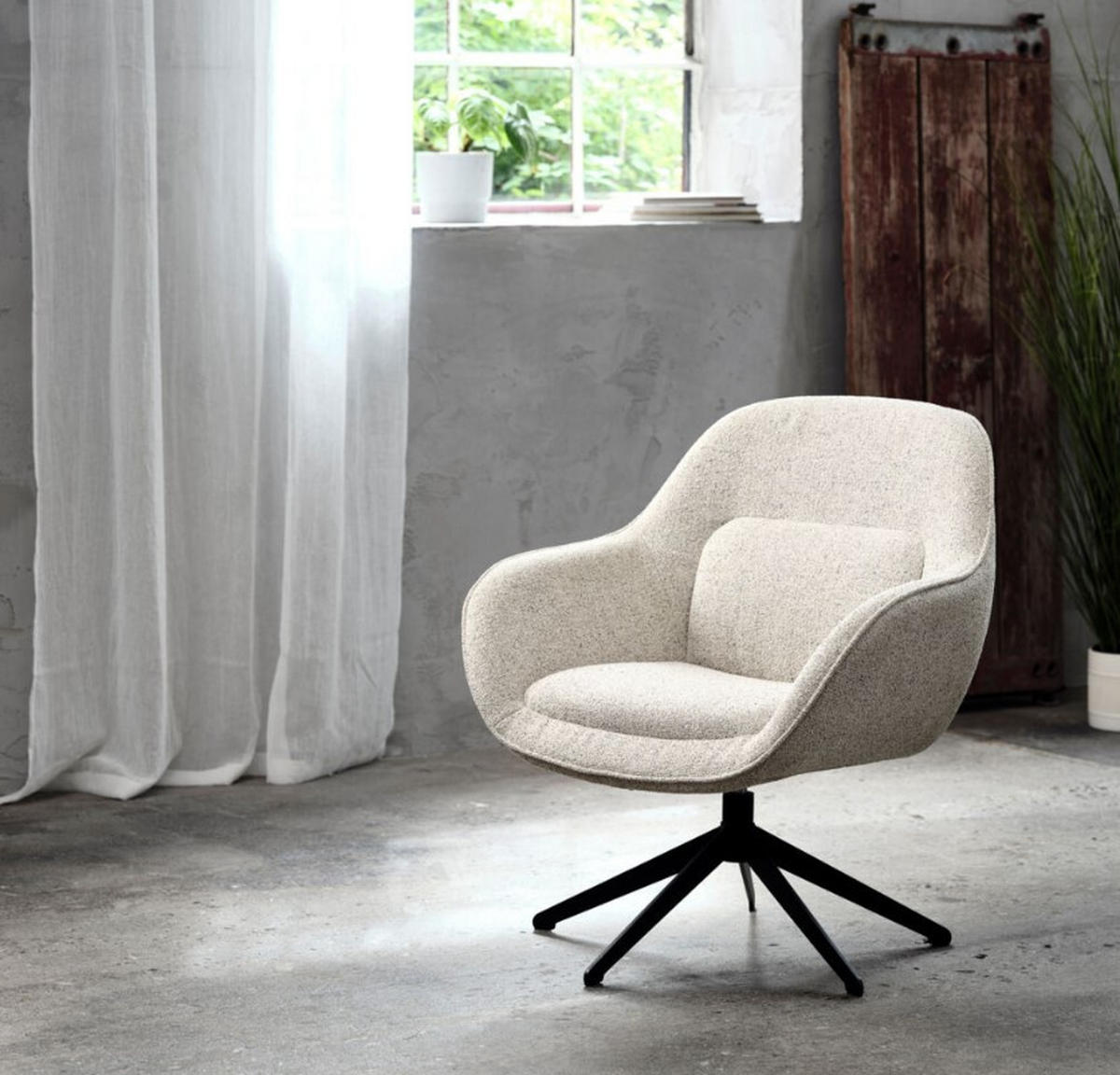 FÅTÖLJ i metall, textil svart, vit  - vit/svart, Design, metall/textil (74/85/77cm) - Best Price
