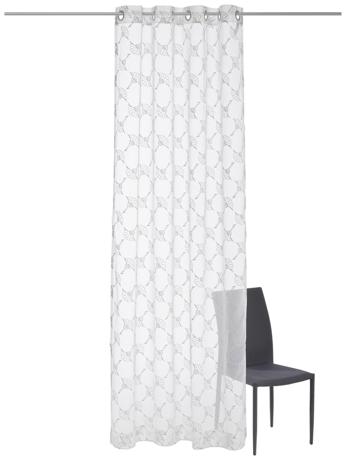 ZÁVES S OČKAMI, priehľadné, 140/250 cm - prírodná farba, Design, textil (140/250cm) - Joop!