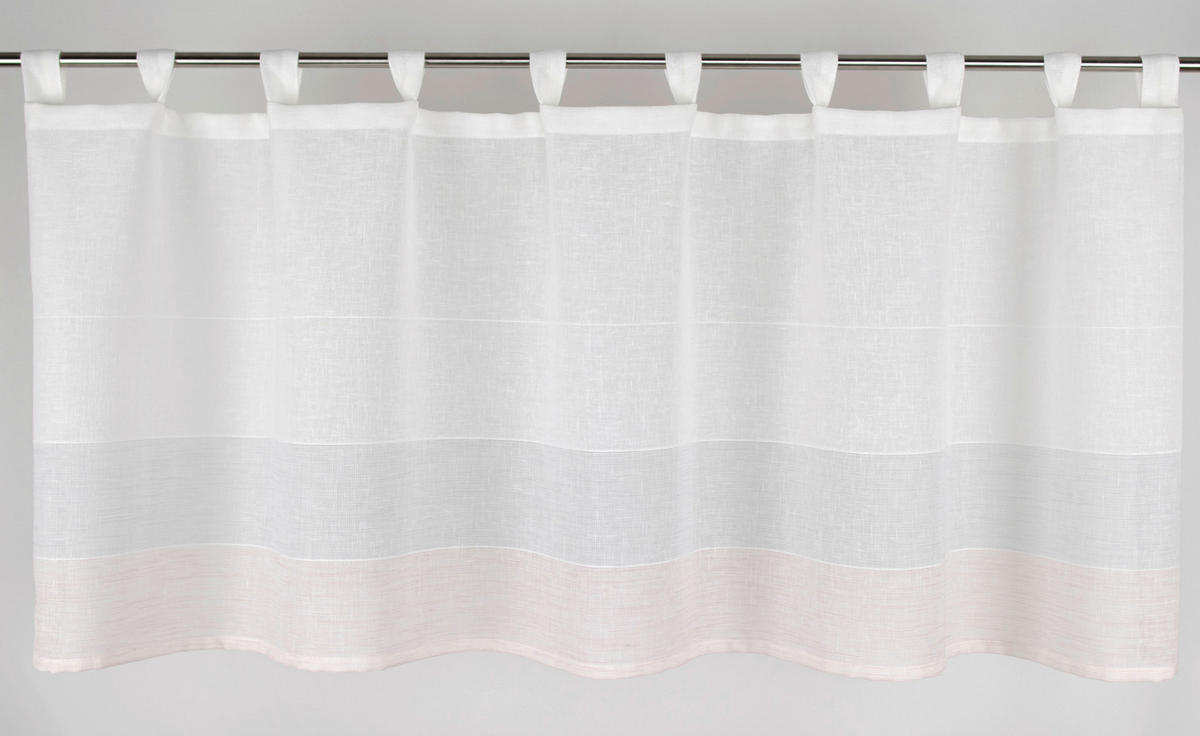 KURZGARDINE   140/50 cm   - Hellrosa/Weiß, Basics, Textil (140/50cm)