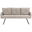 SITZBANK 180/93/67 cm Cord Beige Metall  - Beige/Schwarz, Design, Textil/Metall (180/93/67cm) - Novel