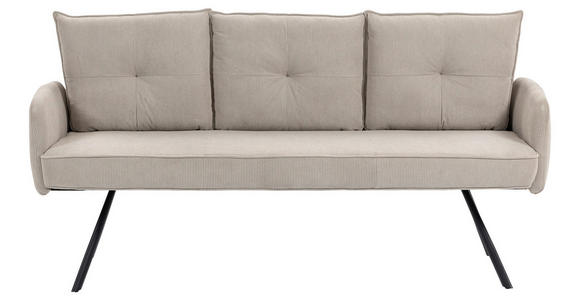 SITZBANK 180/93/67 cm Cord Beige Metall  - Beige/Schwarz, Design, Textil/Metall (180/93/67cm) - Novel