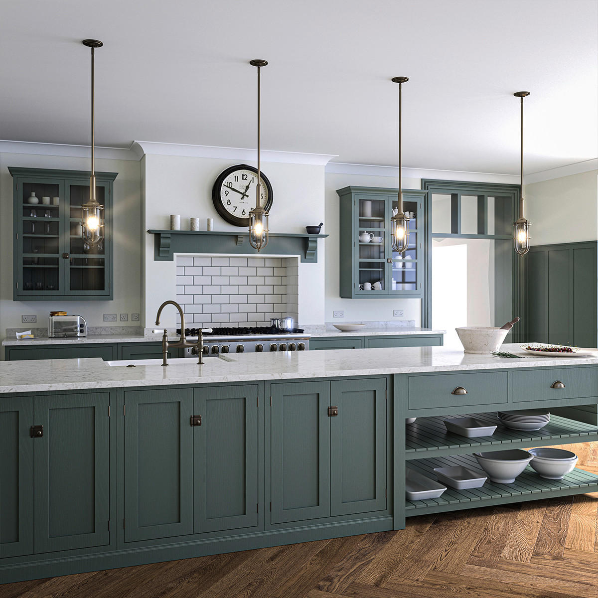 HÄNGELEUCHTE 14/45.3 cm  - Messingfarben, KONVENTIONELL, Glas/Metall (14/45.3cm) - Elstead Lighting