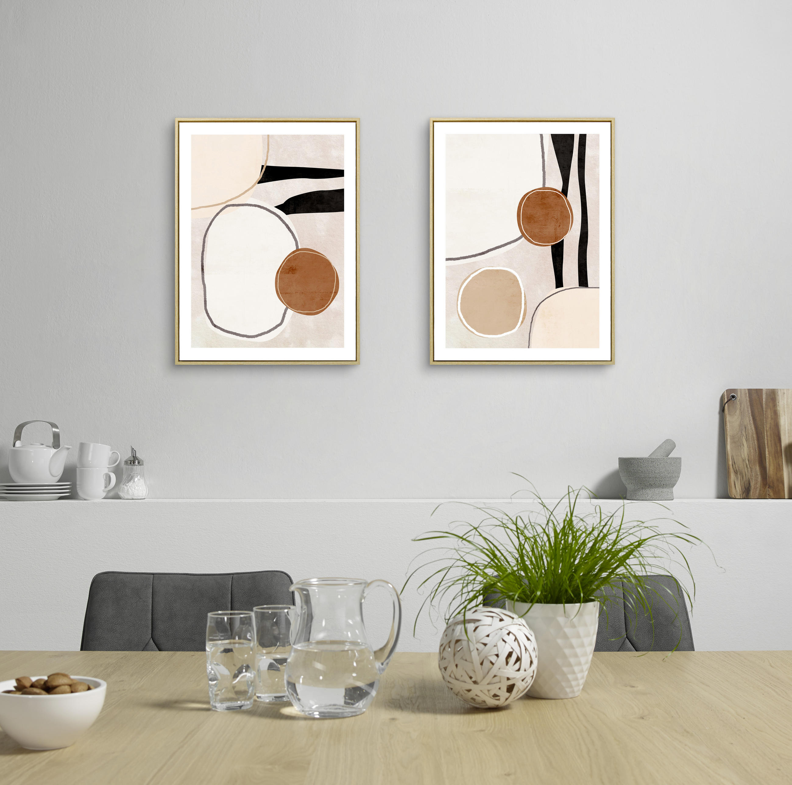 KUNSTDRUCK Abstraktes 45/60 cm  - Hellbraun/Beige, Trend, Holzwerkstoff/Kunststoff (45/60cm) - Monee