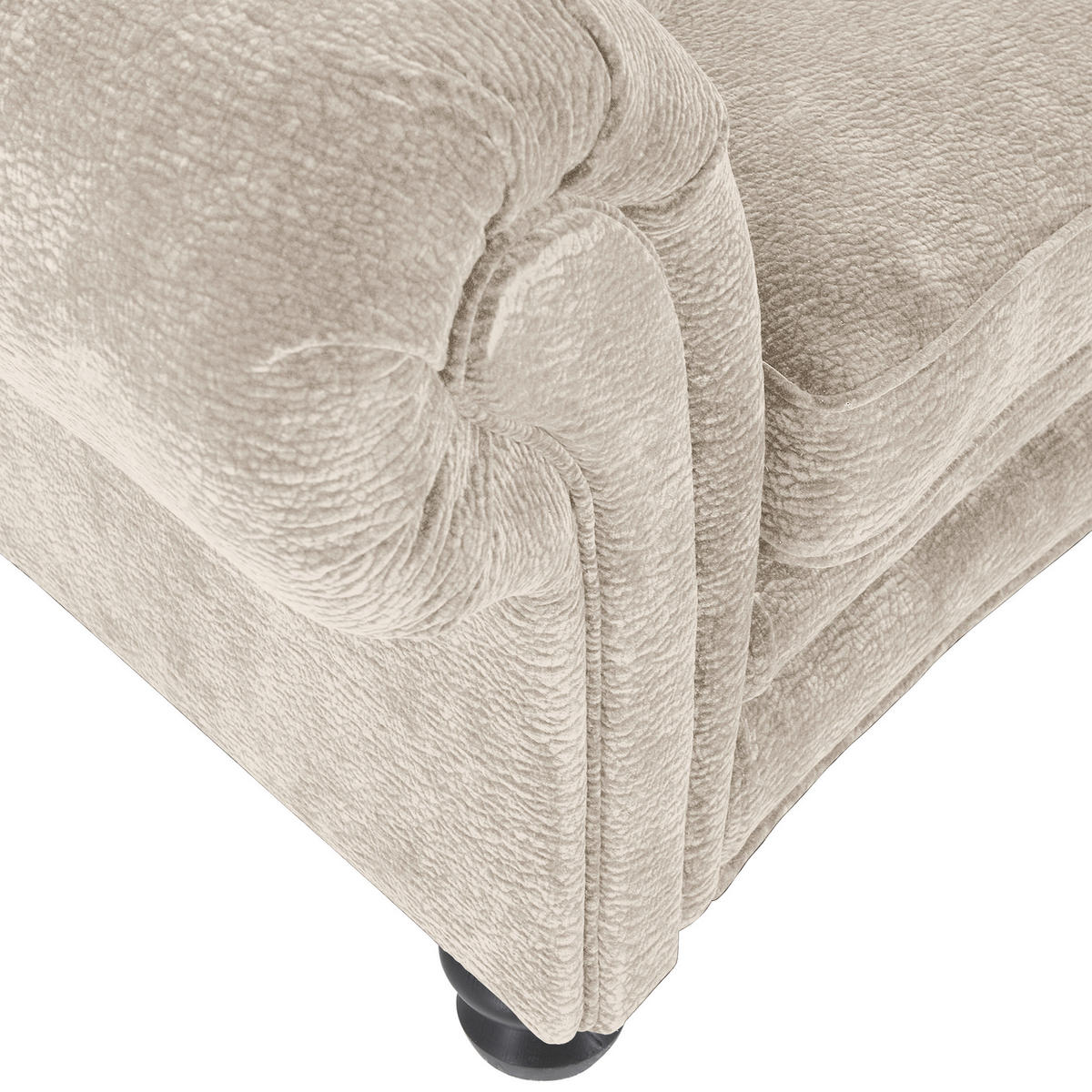 MEGASOFA Chenille Beige  - Beige/Schwarz, ROMANTIK / LANDHAUS, Holz/Textil (276/81/140cm) - Landscape