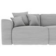 ECKSOFA Grau Cord  - Chromfarben/Grau, KONVENTIONELL, Kunststoff/Textil (293/195cm) - Carryhome