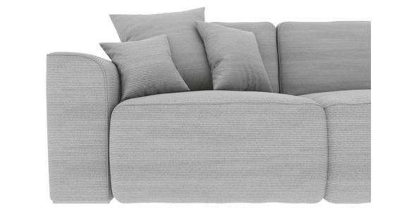 ECKSOFA Grau Cord  - Chromfarben/Grau, KONVENTIONELL, Kunststoff/Textil (293/195cm) - Carryhome