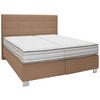 BOXSPRINGBETT 180/200 cm  in Sandfarben  - Sandfarben/Alufarben, Konventionell, Holzwerkstoff/Textil (180/200cm) - Dieter Knoll