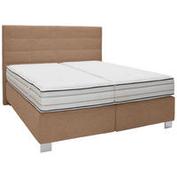 BOXSPRINGBETT 180/200 cm  in Sandfarben  - Sandfarben/Alufarben, Konventionell, Holzwerkstoff/Textil (180/200cm) - Dieter Knoll