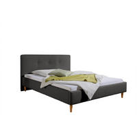 POLSTERBETT 100/200 cm,  in Anthrazit,  - Anthrazit/Naturfarben, MODERN, Holz/Textil (100/200cm) - Livetastic