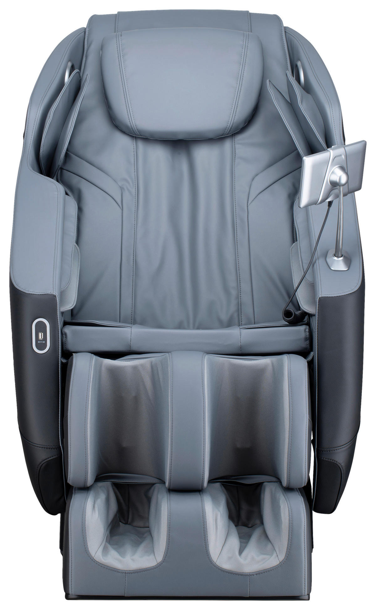 MASSAGESESSEL Fixed po Series  mit Lederlook Grau, Schwarz Relaxfunktion, Liegefunktion, Netzbetrieb, Massagefunktion, USB-Anschluss, ausziehbare Fußstütze, automatische Rückholfunktion, Bluetooth-Lautsprecher, inklusive Armlehnen, Nackenkissen abnehmbar Rückenkissen, Nackenstütze, Sitzkissen, Relaxfunktion, Fußteilverstellung, Nackenkissen  - Schwarz/Grau, KONVENTIONELL, Kunststoff/Textil (136/74,5/104,6cm) - Novel