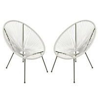 GARTENSESSEL Stahl Schwarz, Weiß  - Schwarz/Weiß, Basics, Kunststoff/Metall (73/93/73cm) - Gardenson