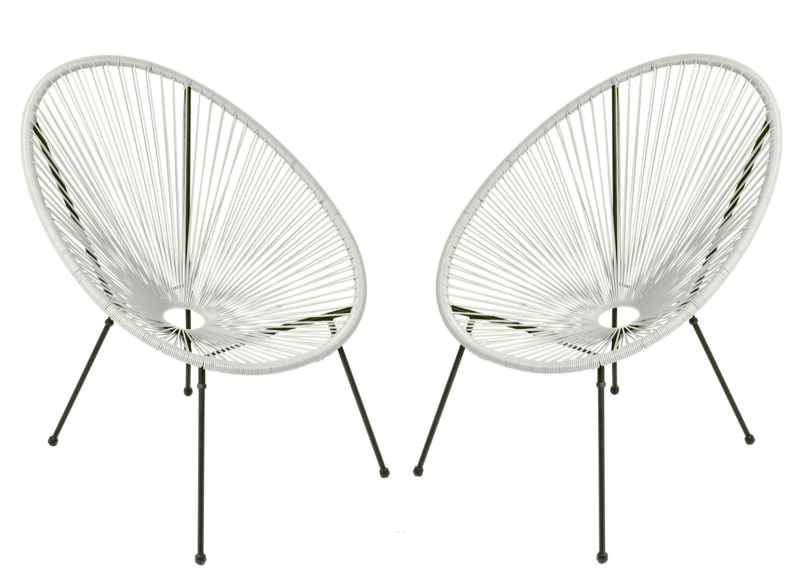 Gardenson Gartensessel Schwarz, Weiß 73x93x73 cm