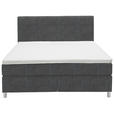 BOXSPRINGBETT 200/200 cm  in Grau  - Chromfarben/Grau, KONVENTIONELL, Kunststoff/Textil (200/200cm) - Voleo