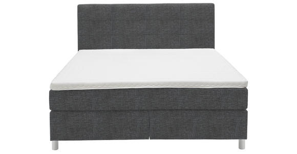 BOXSPRINGBETT 200/200 cm  in Grau  - Chromfarben/Grau, KONVENTIONELL, Kunststoff/Textil (200/200cm) - Voleo