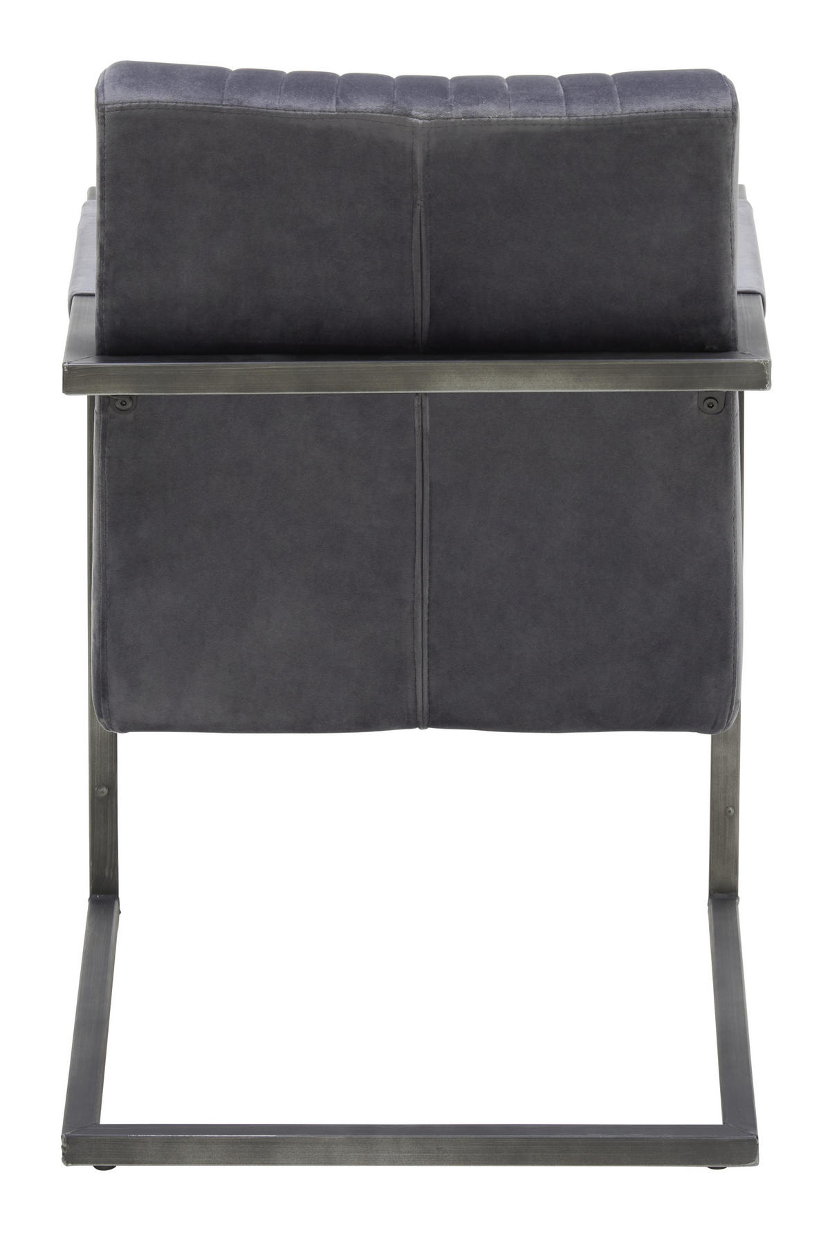 STOL MED ARMSTÖD järn sammet  - grå/svart, Trend, metall/textil (54/91/63cm) - Ambia Home