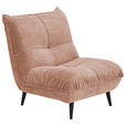 SESSEL in Mikrofaser Rosa  - Schwarz/Rosa, KONVENTIONELL, Textil/Metall (89/100/101cm) - Hom`in