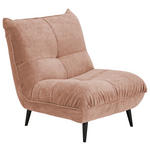 SESSEL in Mikrofaser Rosa  - Schwarz/Rosa, KONVENTIONELL, Textil/Metall (89/100/101cm) - Hom`in