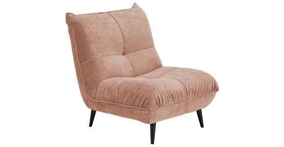 SESSEL in Mikrofaser Rosa  - Schwarz/Rosa, KONVENTIONELL, Textil/Metall (89/100/101cm) - Hom`in
