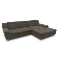 ECKSOFA MORTON Mikrofaser  - Chromfarben/Schwarz, MODERN, Textil/Metall (304/200/84cm) - MID.YOU