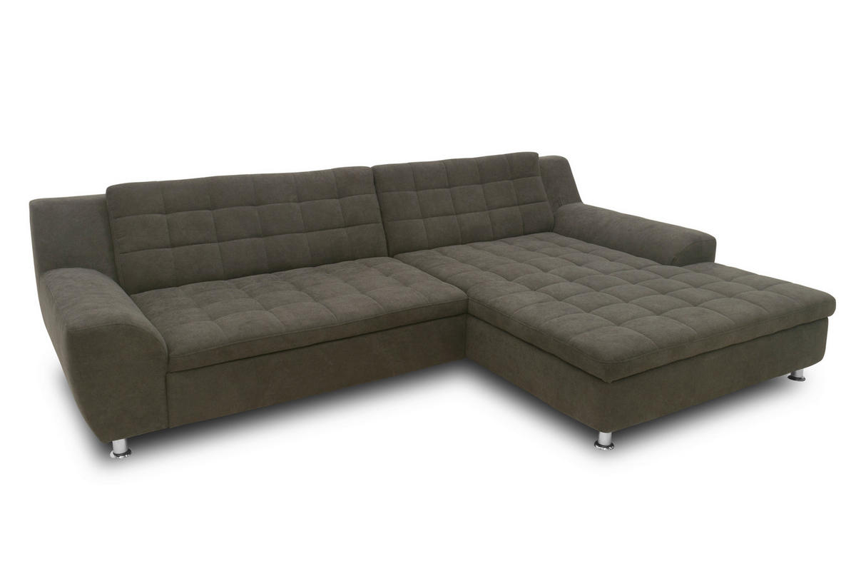 ECKSOFA MORTON Mikrofaser  - Chromfarben/Schwarz, MODERN, Textil/Metall (304/200/84cm) - MID.YOU