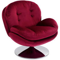 DESIGNSESSEL in Samt Chromfarben, Dunkelrot  - Chromfarben/Dunkelrot, Design, Textil/Metall (79/65/56cm) - Kare-Design