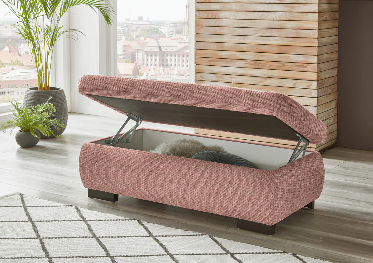 ECKSOFA in Flachgewebe Orange  - Schwarz/Orange, Design, Textil/Metall (297/174cm) - Beldomo Style
