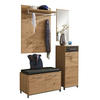 GARDEROBE 5-teilig  in 140/195/40 cm  - Eichefarben/Anthrazit, Design, Glas/Holz (140/195/40cm)