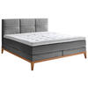 BOXSPRINGBETT 180/200 cm,  in Grau, Matratzen, H2 = mittel  - Eichefarben/Grau, KONVENTIONELL, Holz/Textil (180/200cm) - Boxxx