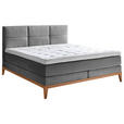 BOXSPRINGBETT 180/200 cm  in Grau  - Eichefarben/Grau, KONVENTIONELL, Holz/Textil (180/200cm) - Carryhome