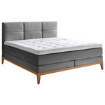 BOXSPRINGBETT 180/200 cm  in Grau  - Eichefarben/Grau, KONVENTIONELL, Holz/Textil (180/200cm) - Carryhome