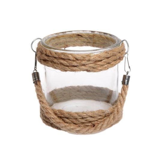 WINDLICHT Klar, Naturfarben 14/18 cm  - Klar/Naturfarben, Natur, Glas/Textil (14/18cm)