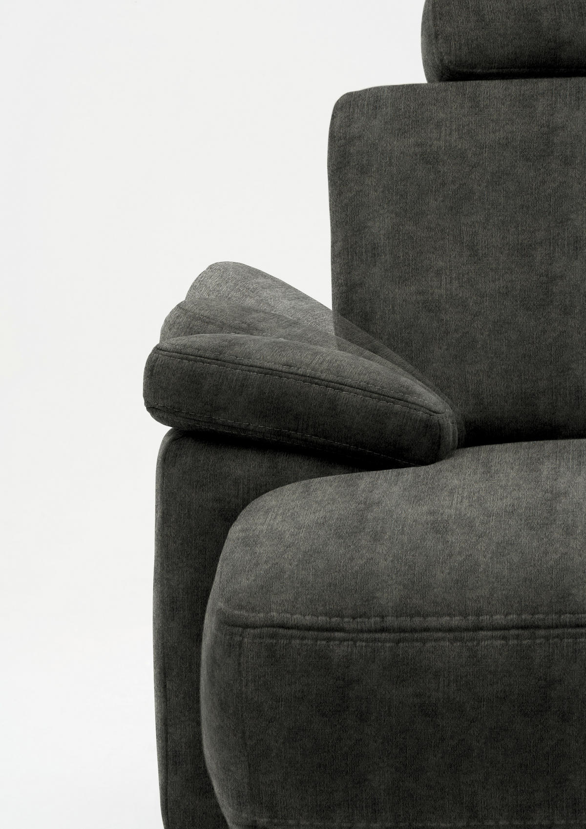WOHNLANDSCHAFT in Velours Dunkelgrau  - Eichefarben/Dunkelgrau, Konventionell, Holz/Textil (235/316/167cm) - Beldomo System
