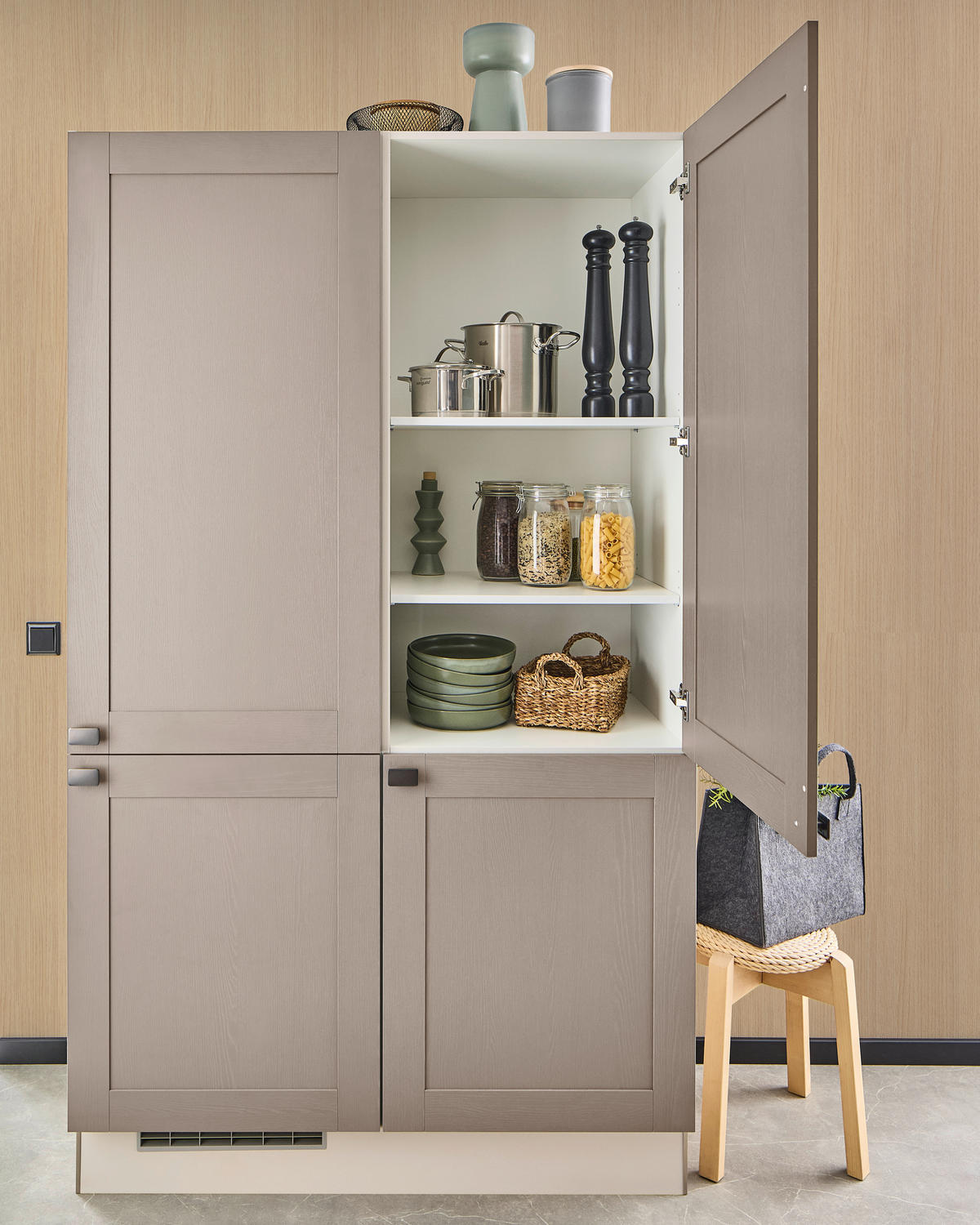 ECKKÜCHE XO50 360/120 cm  in Grau, Kaschmir  - Kaschmir/Creme, Design, Holzwerkstoff/Metall (360/120cm) - Xora
