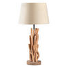 TISCHLEUCHTE 30/30/60 cm   - Weiß/Akaziefarben, Natur, Holz/Textil (30/30/60cm)