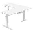 ECKSCHREIBTISCH höhenverstellbar  - Weiß, KONVENTIONELL, Holzwerkstoff/Kunststoff (160/160/72-117cm) - Carryhome