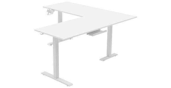 ECKSCHREIBTISCH höhenverstellbar  - Weiß, KONVENTIONELL, Holzwerkstoff/Kunststoff (160/160/72-117cm) - Carryhome