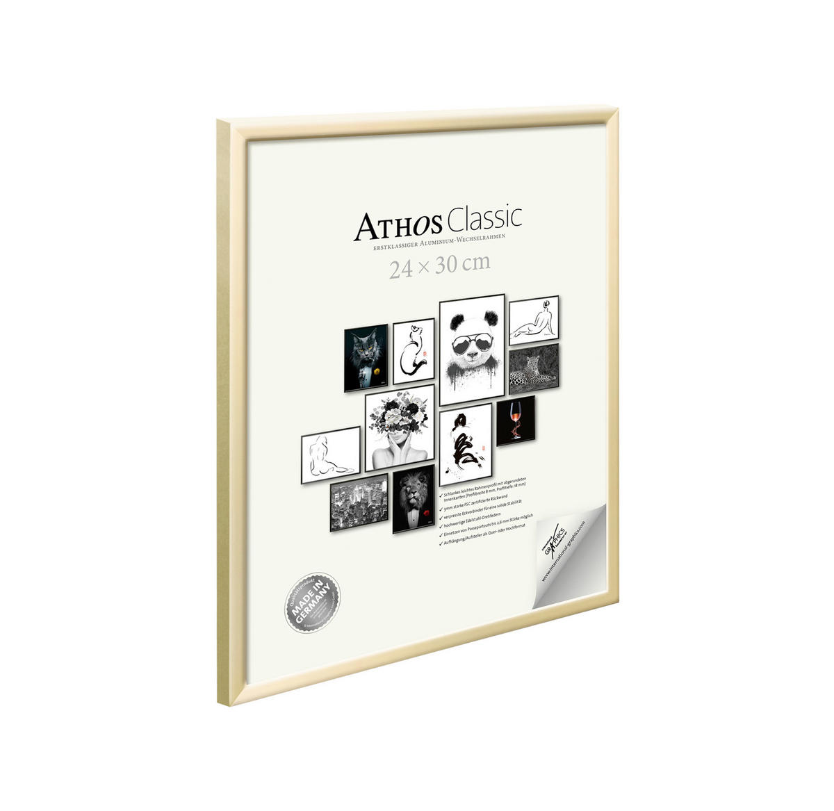 BILDERRAHMEN - Goldfarben, Basics, Papier/Holzwerkstoff (24/30/1,8cm)