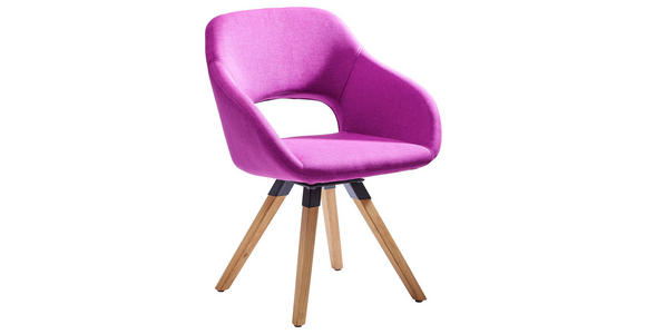 STUHL in Holz, Textil Eichefarben, Violett - Eichefarben/Violett, Design, Holz/Textil (62/83/59cm) - Valnatura
