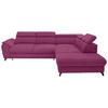ECKSOFA in Webstoff Magenta  - Magenta/Schwarz, Design, Textil/Metall (277/237cm) - Stylife
