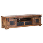 LOWBOARD Mangoholz massiv Naturfarben, Schwarz  - Schwarz/Naturfarben, LIFESTYLE, Holz/Metall (180/50/45cm) - Landscape