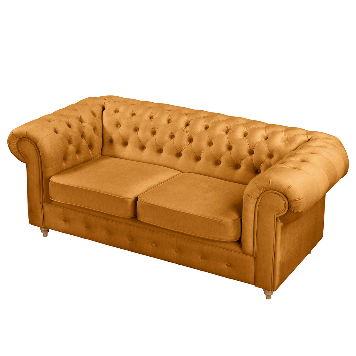 2-SITZER-SOFA Mikrofaser Bernsteinfarben  - Bernsteinfarben/Braun, Design, Holz/Textil (190/75/91cm) - P & B