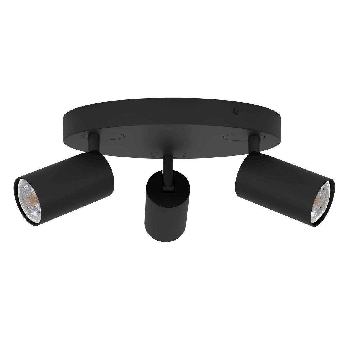 DECKENSTRAHLER - Schwarz, Design, Metall (25/9,7cm) - Eglo