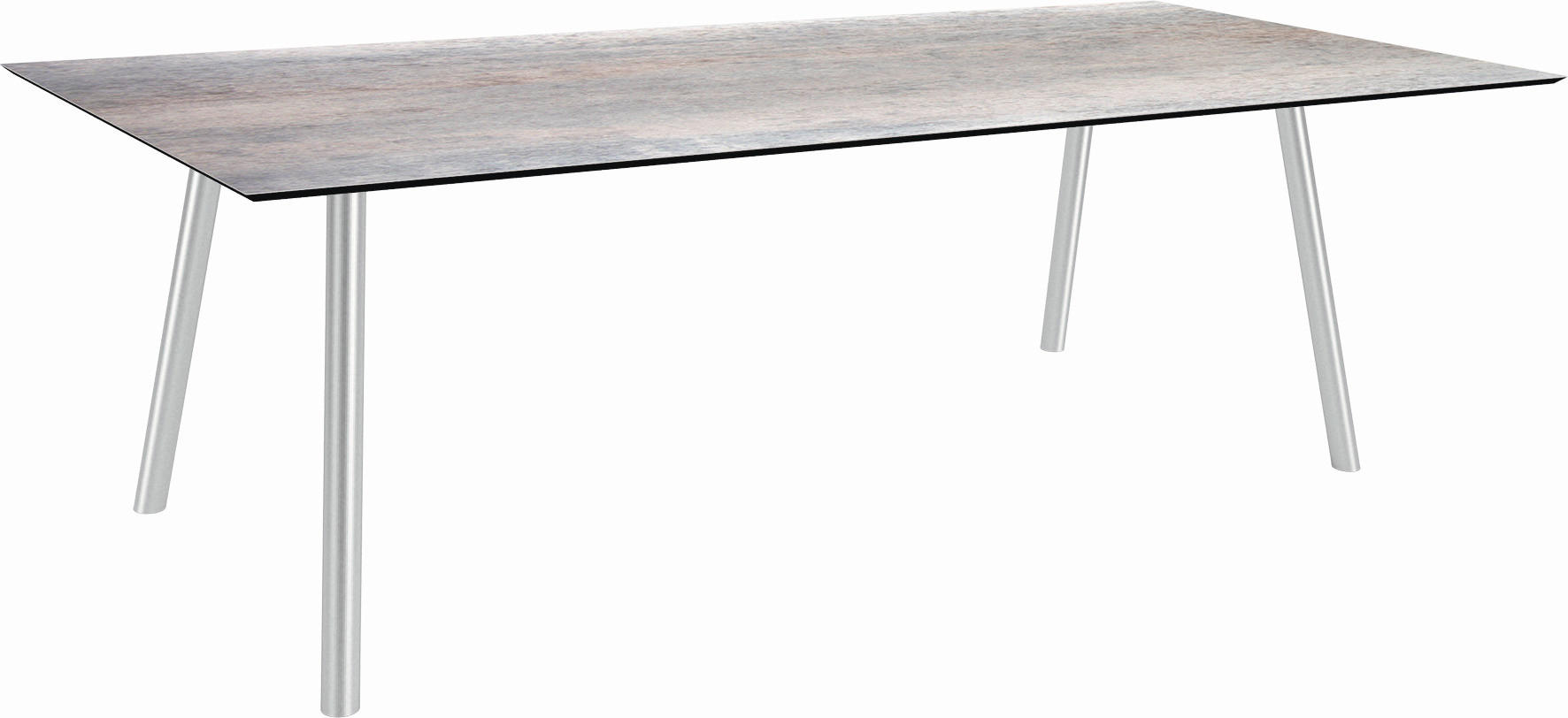 GARTENTISCH Kunststoff Grau rechteckig  - Silberfarben/Grau, MODERN, Kunststoff/Metall (220/100/75cm) - Stern