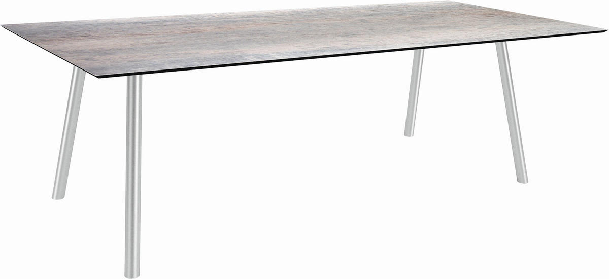 GARTENTISCH Kunststoff Grau rechteckig  - Silberfarben/Grau, MODERN, Kunststoff/Metall (220/100/75cm) - Stern