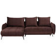 ECKSOFA in Flachgewebe Braun  - Schwarz/Braun, Design, Textil/Metall (180/273cm) - Hom`in